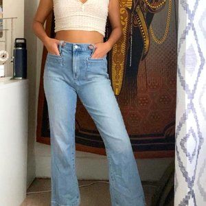 High waisted vertical pocket jeans